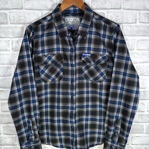 DIXXON PERFORMANCE Blue Plaid Snap Button Flannel Shirt Womens M